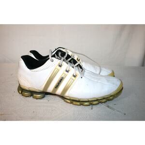 Adidas Tour 360 White/Gold Leather Golf Shoes 10 / 44